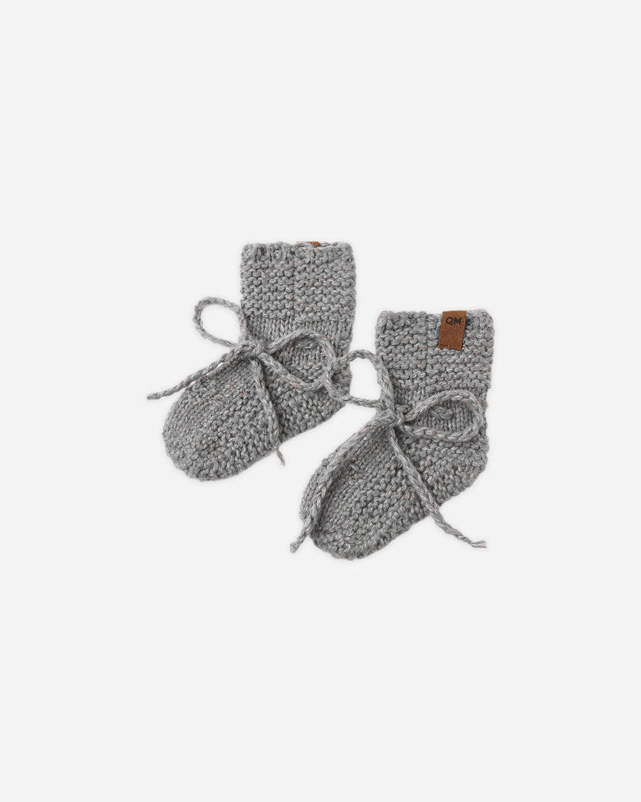 Knit Booties - Heathered Slate