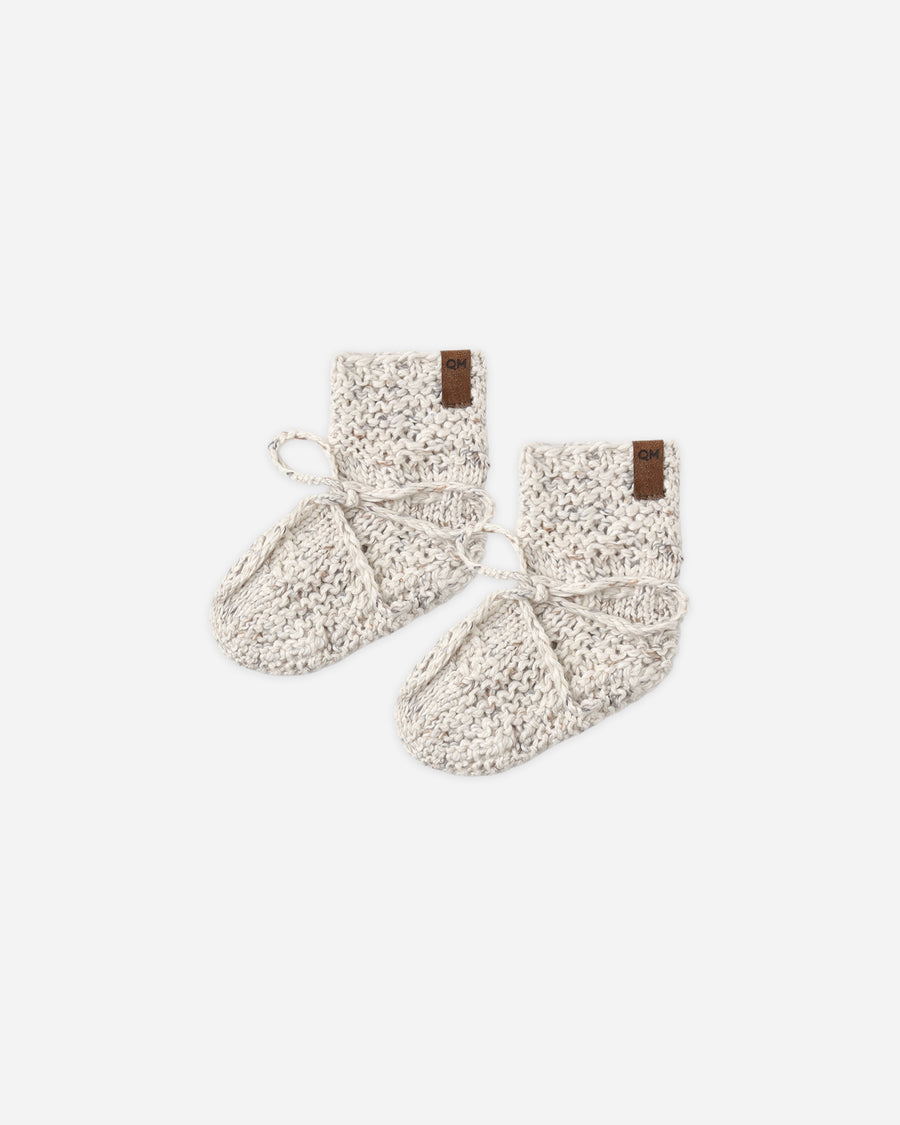 Knit Booties - Natural Confetti