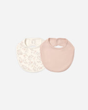 Jersey Snap Bib Pack - Floral Vine, Dusty Rose