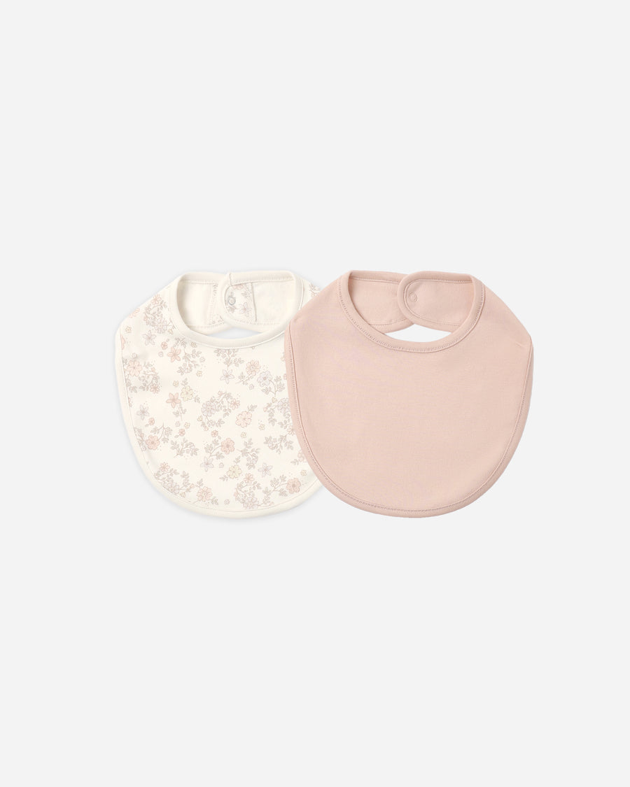 Jersey Snap Bib Pack - Floral Vine, Dusty Rose