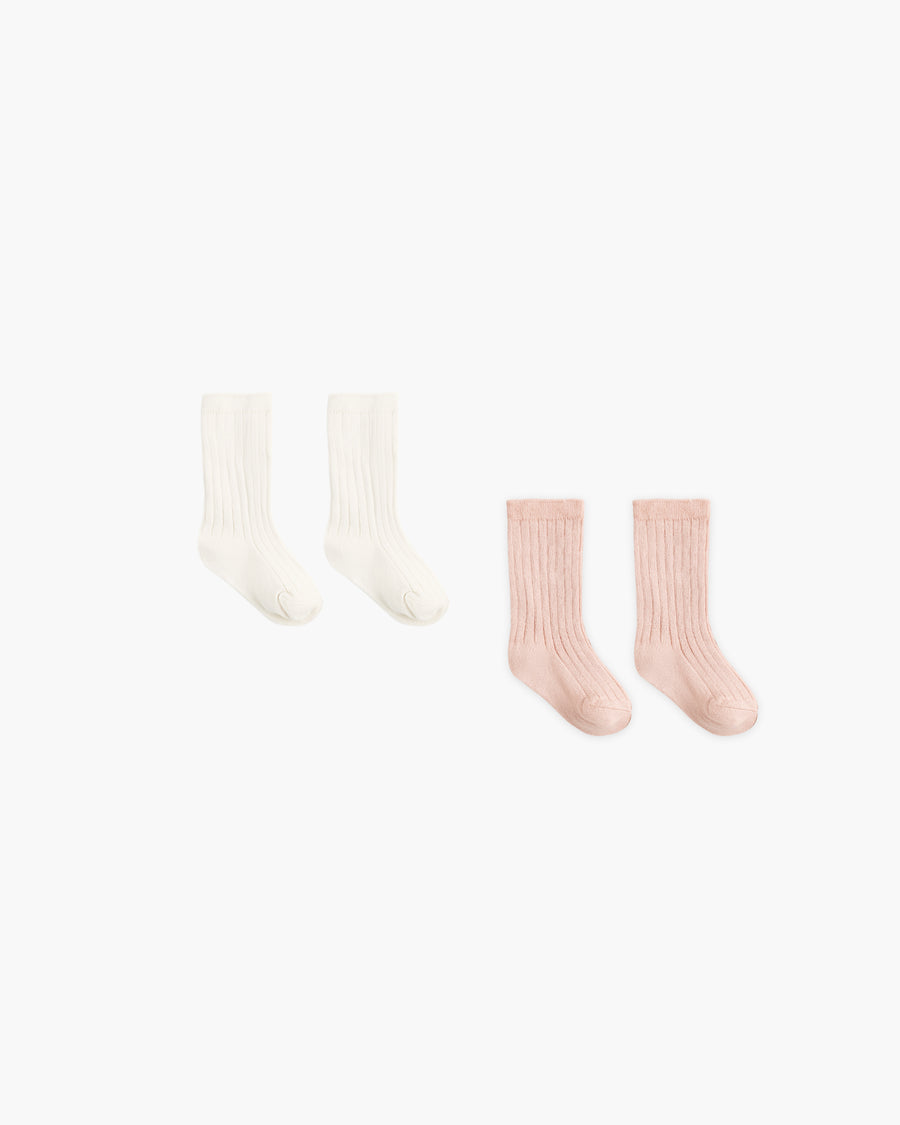 Socks Set -Natural, Dusty Rose