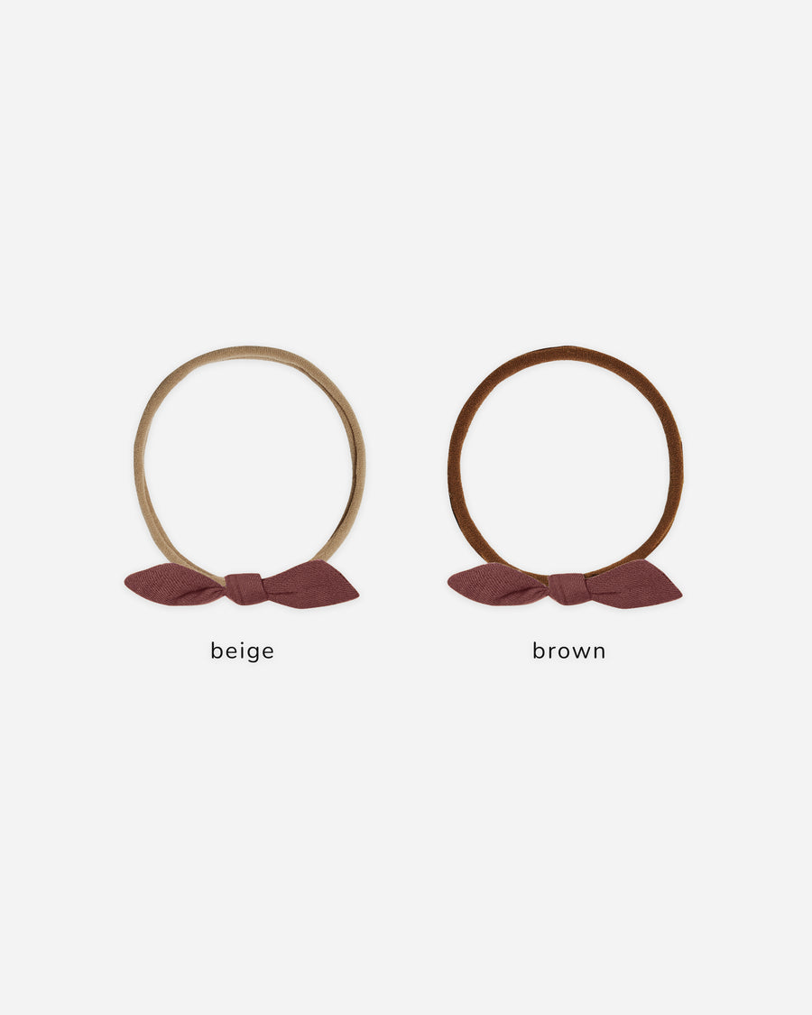 Little Knot Headband - Black Cherry - Beige