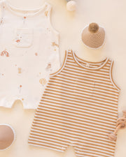 Sleeveless One-Piece - Honey Stripe