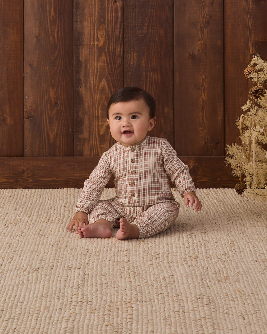 Woven Jumpsuit - Christmas Plaid