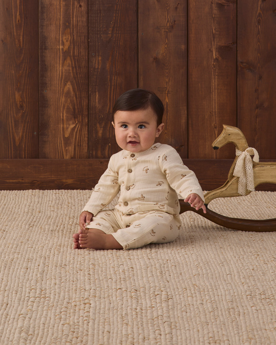 Pocketed Woven Jumpsuit - Rocking Horse