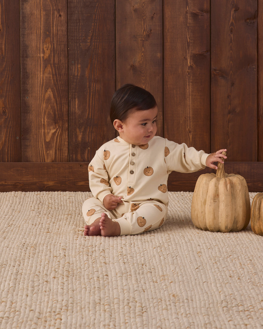 Relaxed Fleece Jumpsuit - Pumpkins