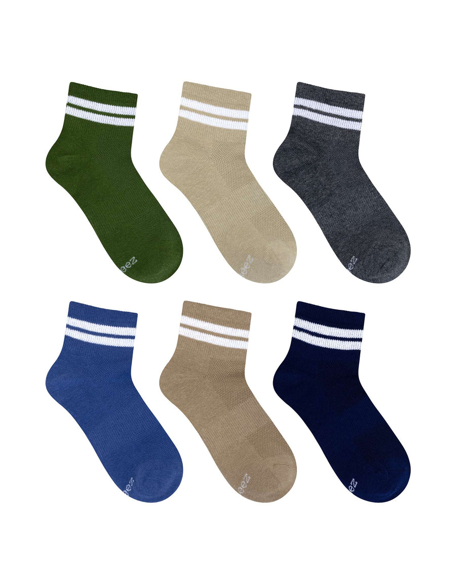 6-Pack Quarter Socks - Brady Striped