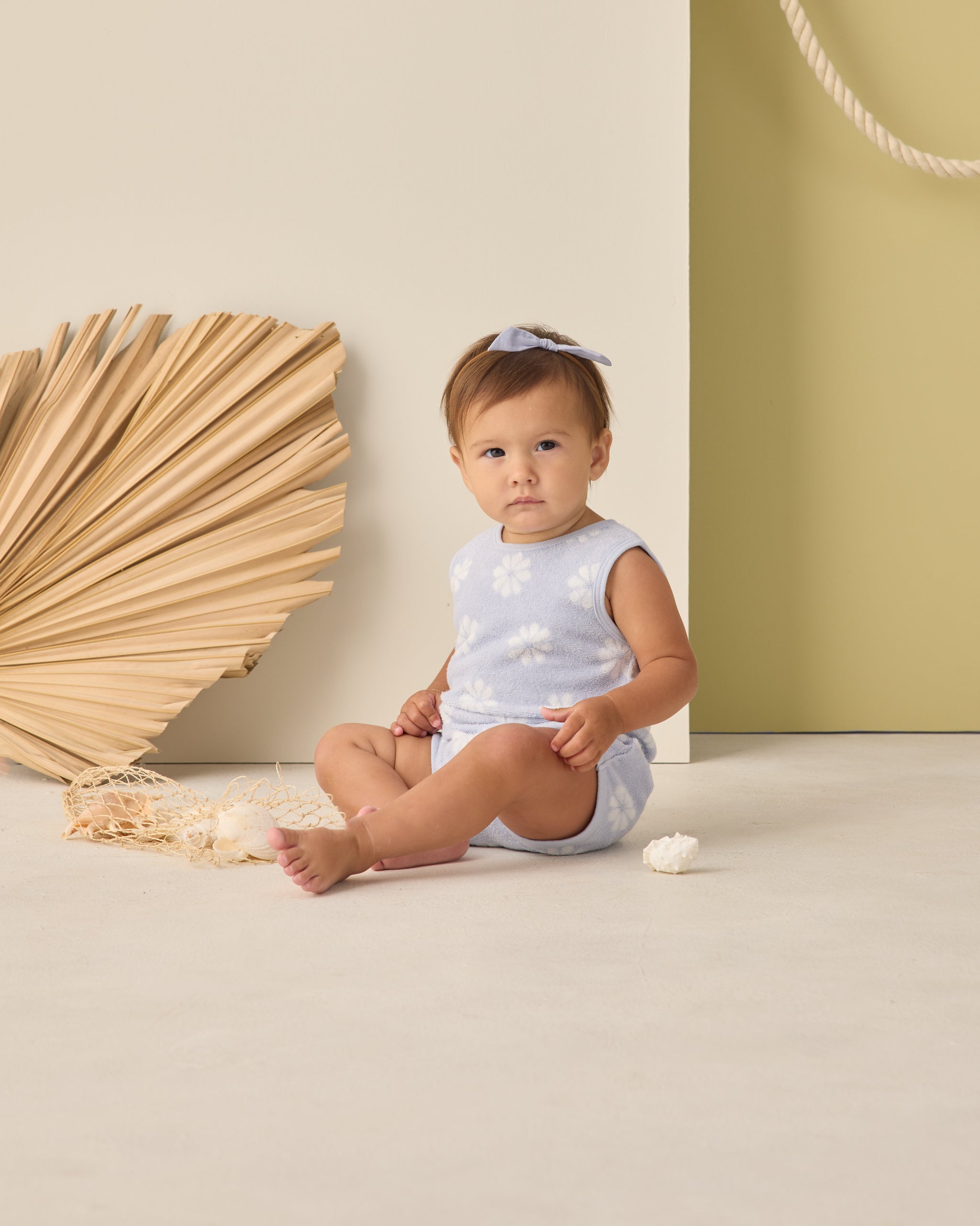 Cinch Playsuit - Periwinkle Daisy