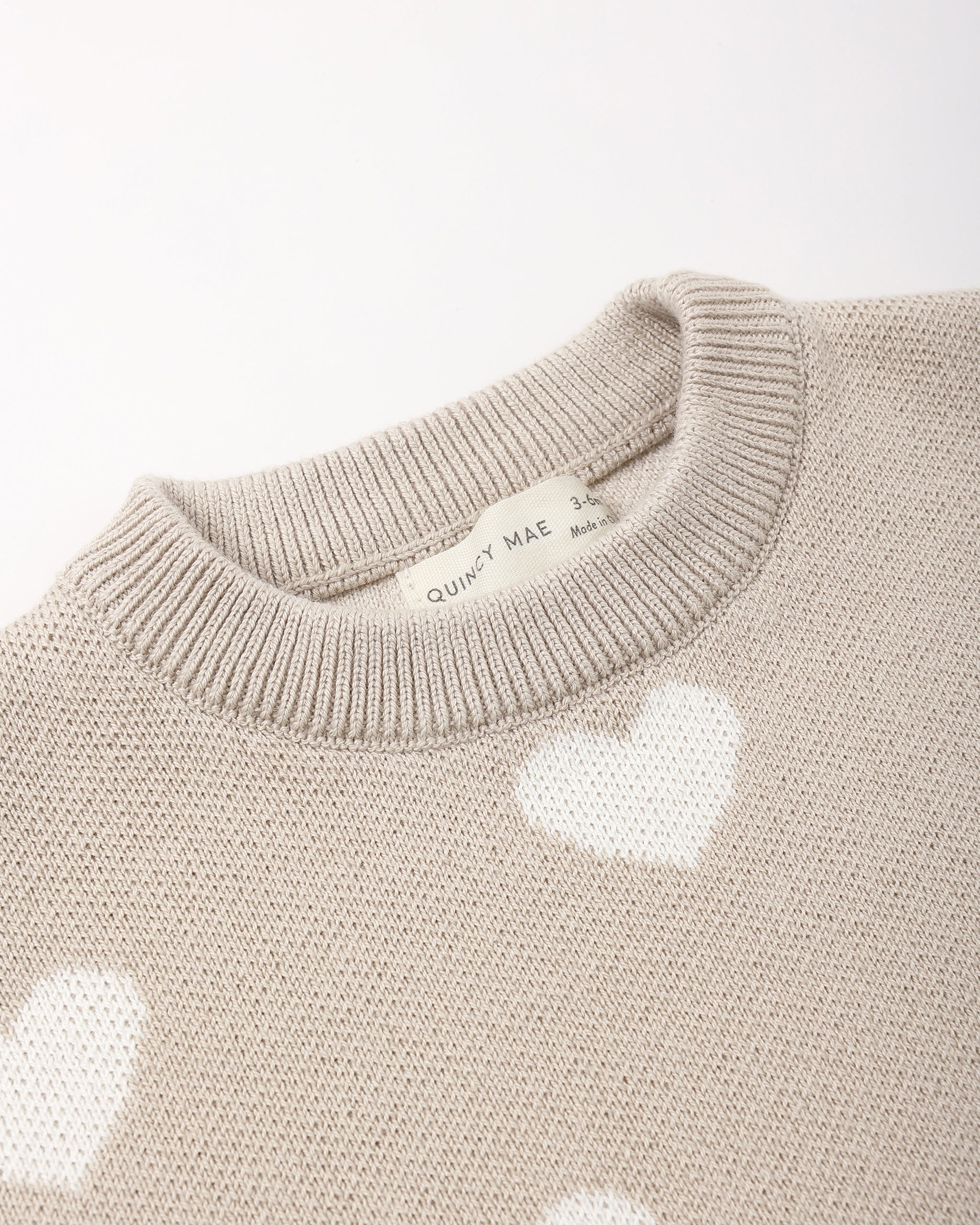 Heart Knit Sweater - Oat