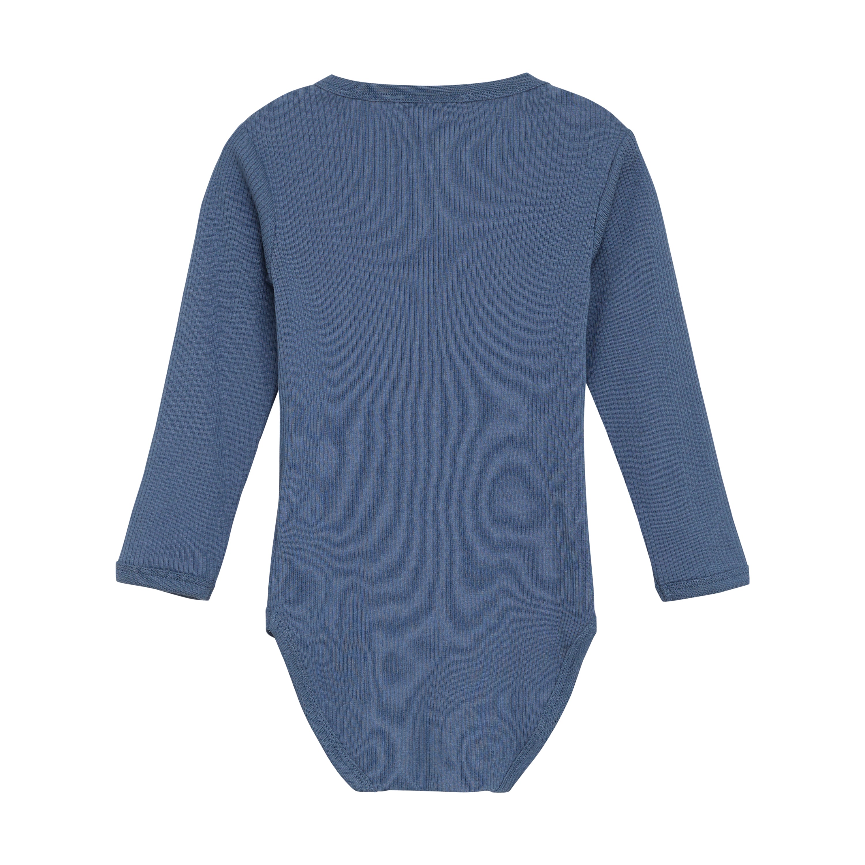 Long Sleeve Ribbed Bodysuit - China Blue
