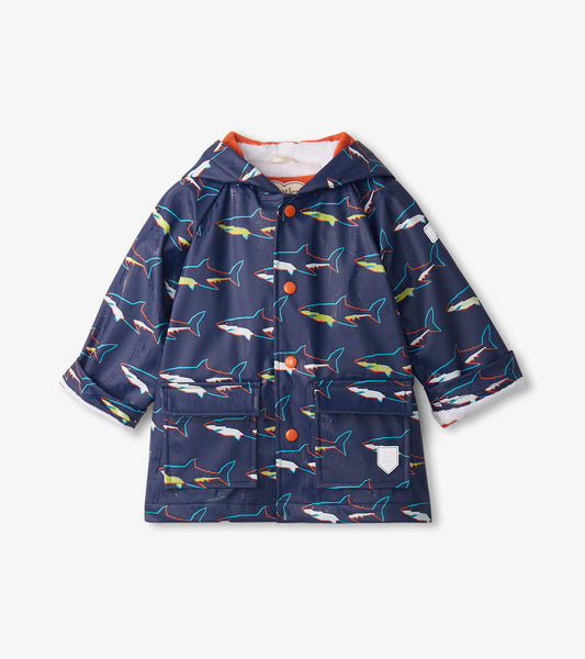 Color-Changing Baby Raincoat - Sharks