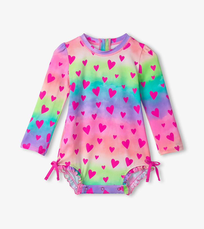 Kaleidescope Hearts Baby Rashguard Swimsuit
