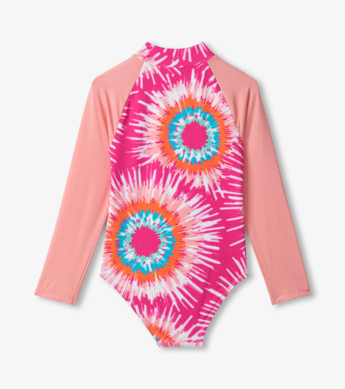 Girls Sunburst Tie Dye Longsleeve Rashguard Swimsuit