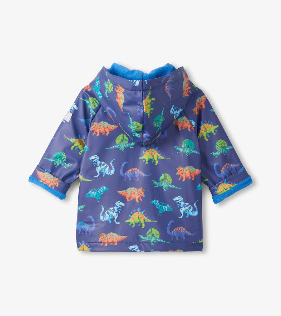Toddler Button Up Rain Jacket - Dino Party