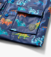 Toddler Button Up Rain Jacket - Dino Party