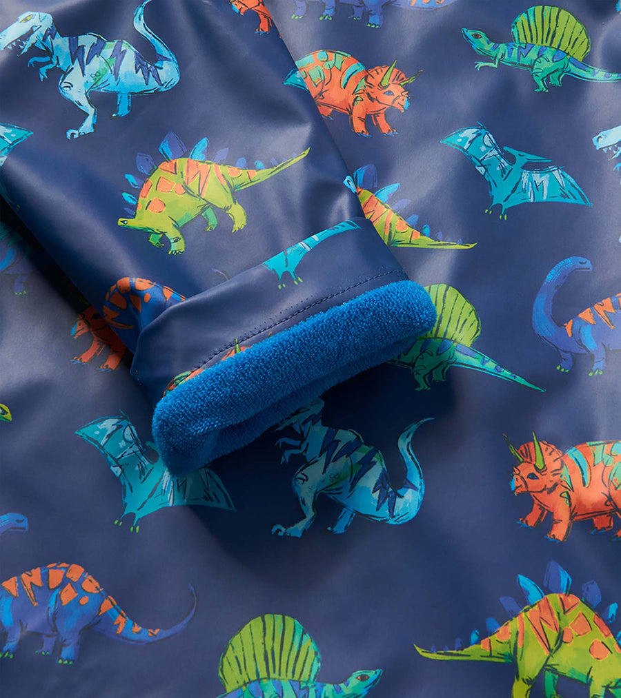 Toddler Button Up Rain Jacket - Dino Party