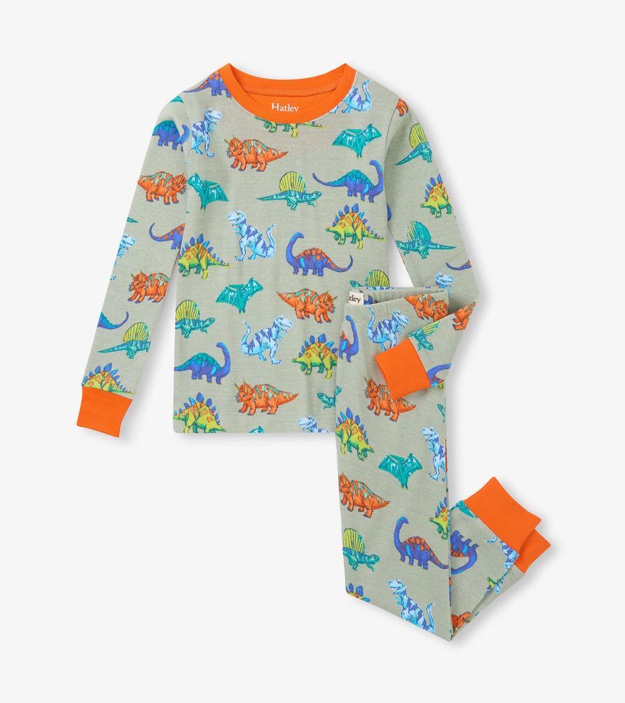 Cotton Pajama Set - Dino Party