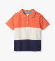 Color Block Polo - Flamingo