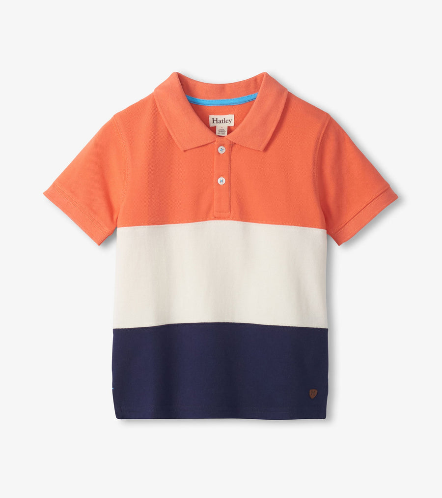 Color Block Polo - Flamingo