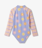 Girls Faded Suns Longsleeve Rashguard Swimsuit