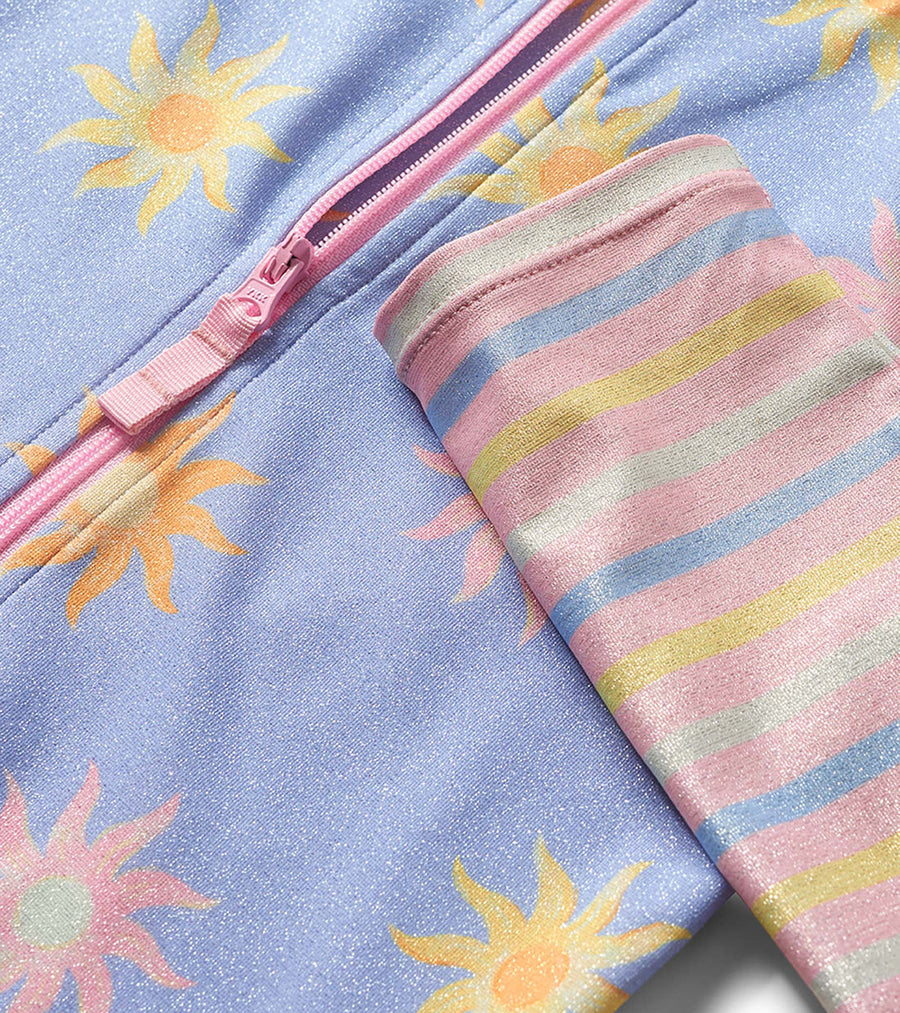 Girls Faded Suns Longsleeve Rashguard Swimsuit