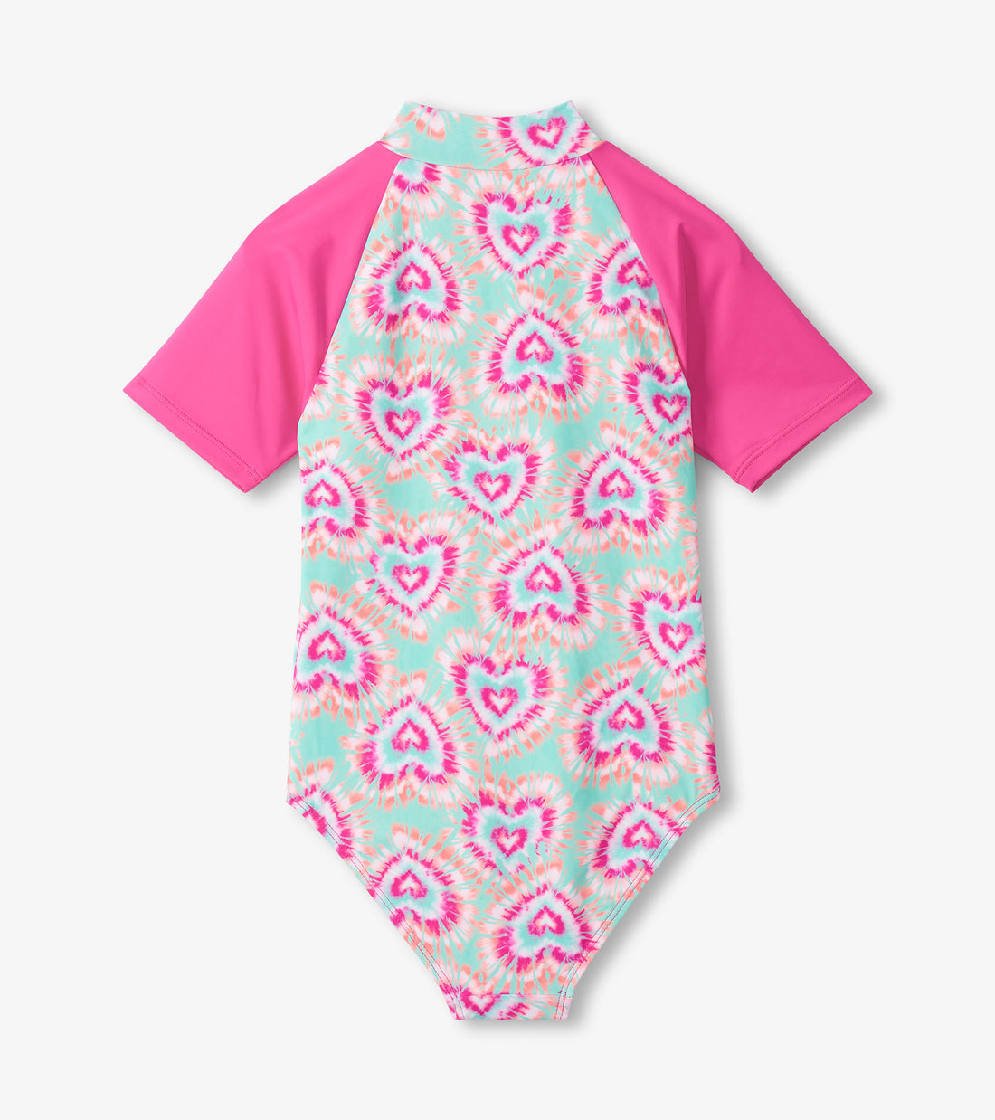 Girls One Piece Rashguard - Glow Hearts