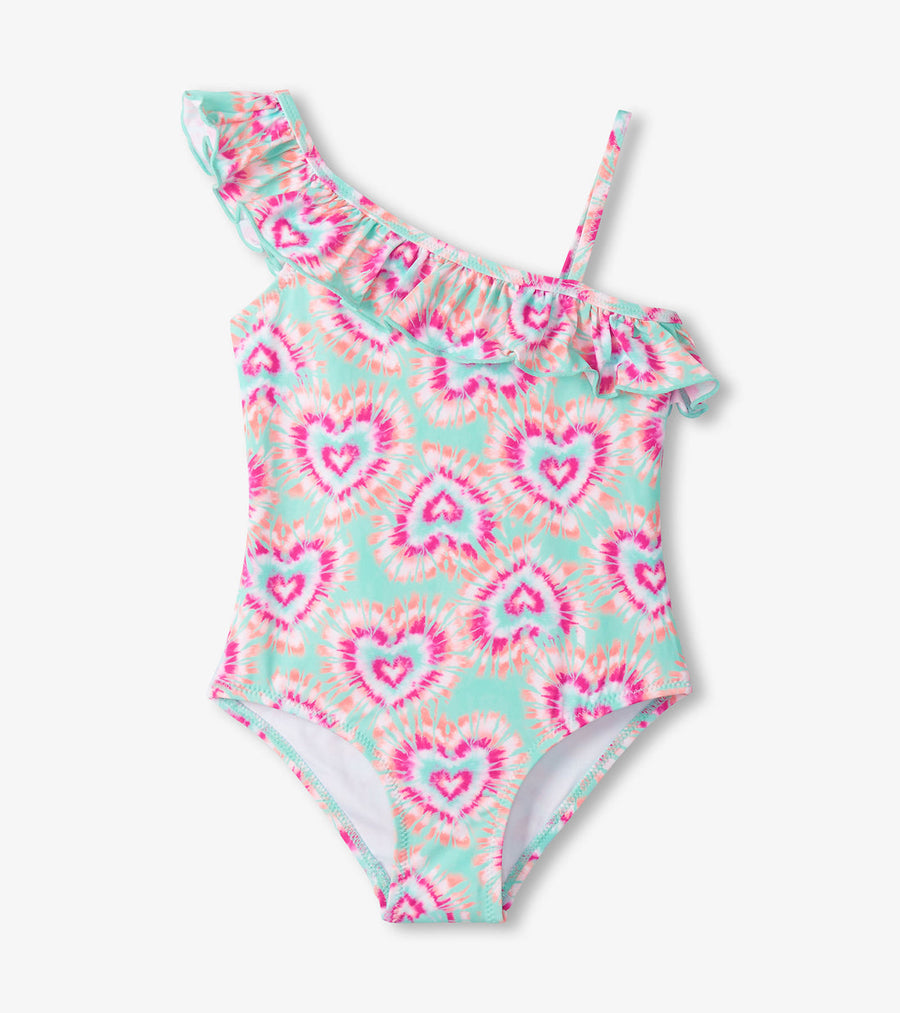 Glow Hearts Ruffle Trim Swimsuit