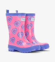 Shiny Rain Boots- Heart Burst