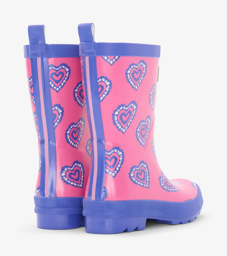 Shiny Rain Boots- Heart Burst