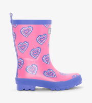 Shiny Rain Boots- Heart Burst