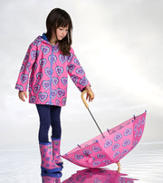 Zip Up Rain Jacket - Heart Burst Color Change