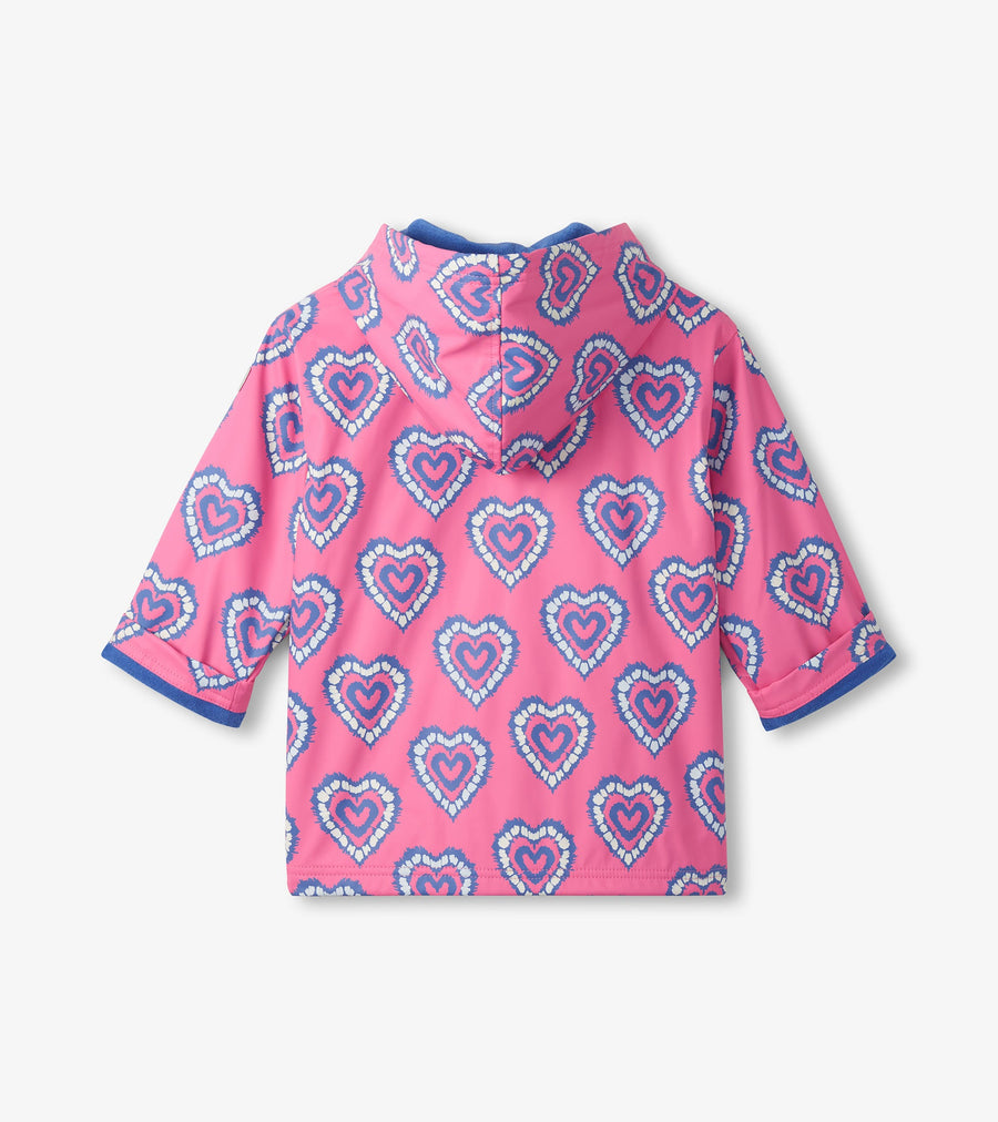 Zip Up Rain Jacket - Heart Burst Color Change