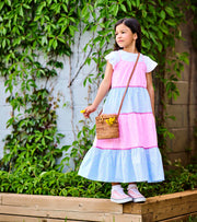 Strappy Midi Dress - Mixed Seersucker