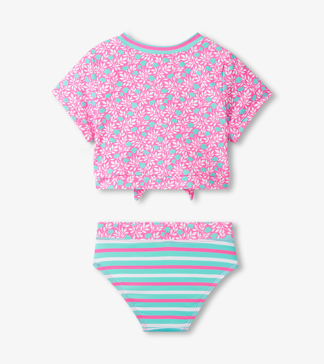 Girls Mini Vines Tie-Front Two-Piece Swimsuit