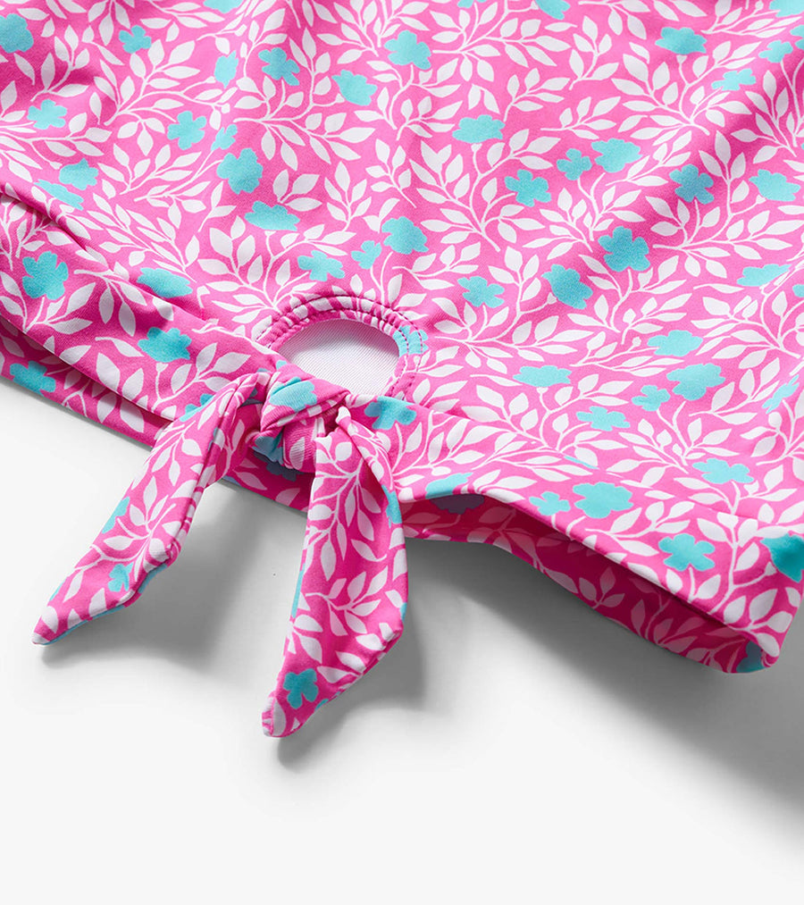 Girls Mini Vines Tie-Front Two-Piece Swimsuit