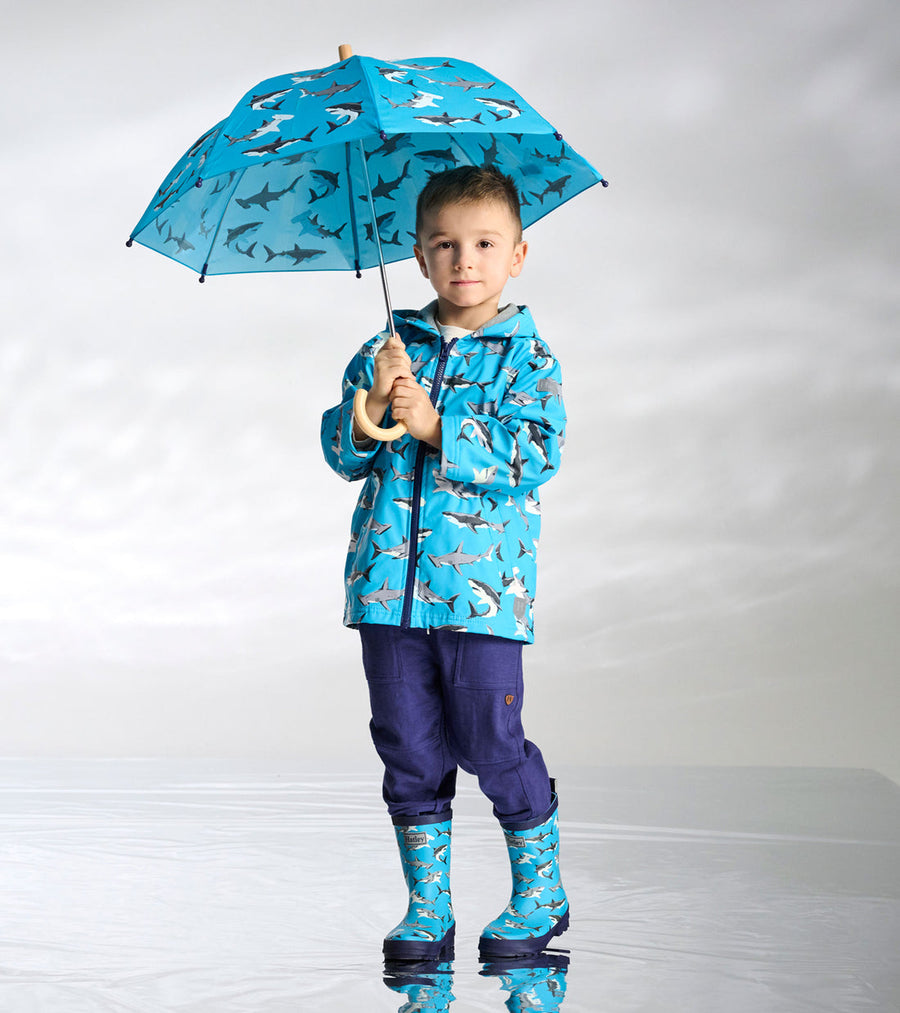 Color Changing Rain Jacket - Shark Party
