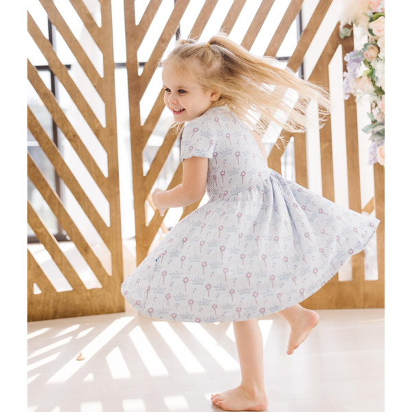 Flutter Sleeve Twirl Dress with Pockets - Dew Magical Princess
