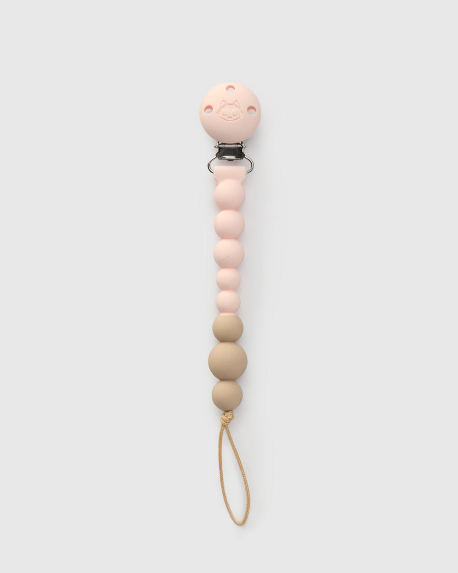 Silicone Pacifier Clip - Pink Quartz