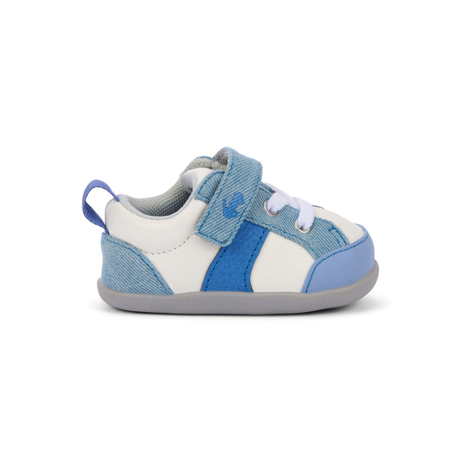 Connor Mini (First Walker) - White/Washed Denim