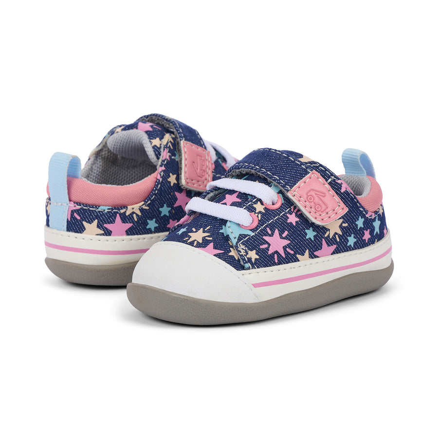Stevie Mini (First Walker) - Navy Denim/Stars