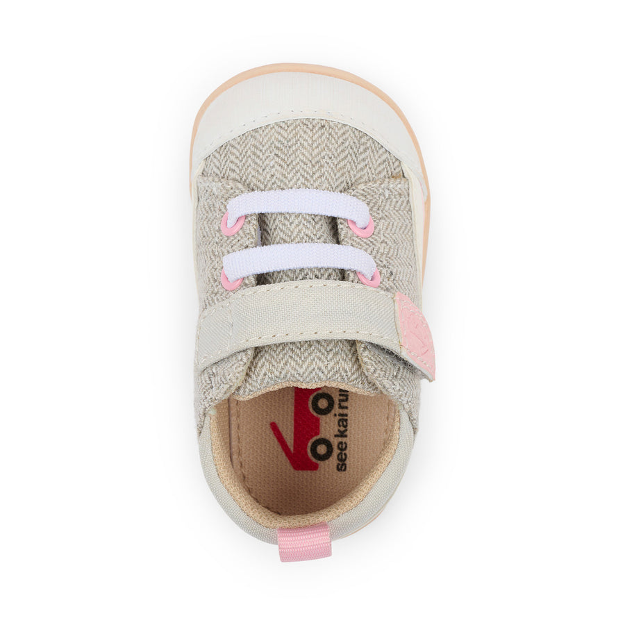 Stevie Mini  (First Walker) - Gray Herringbone