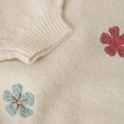 Pullover Knit Sweater - Sandshell Flower