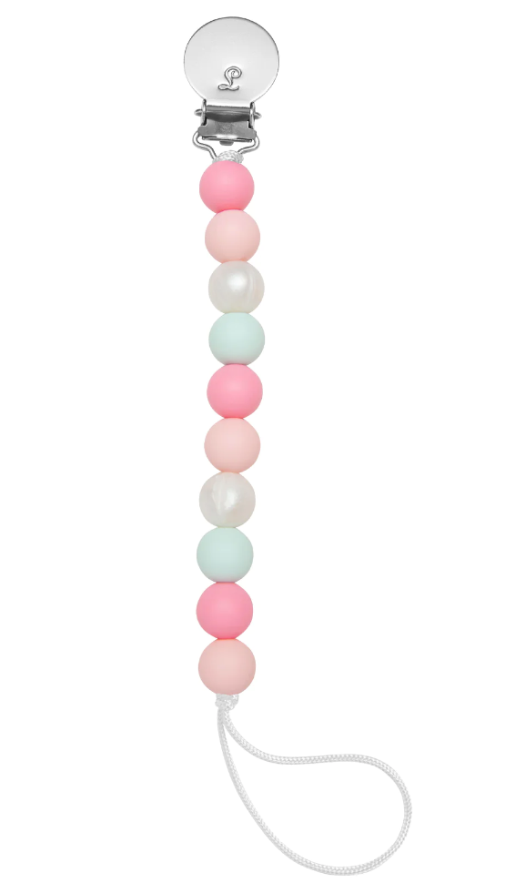 Lolli Silicone Pacifier Clip - Mint Pink