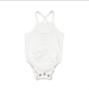 Organic Criss-Cross Bodysuit - White