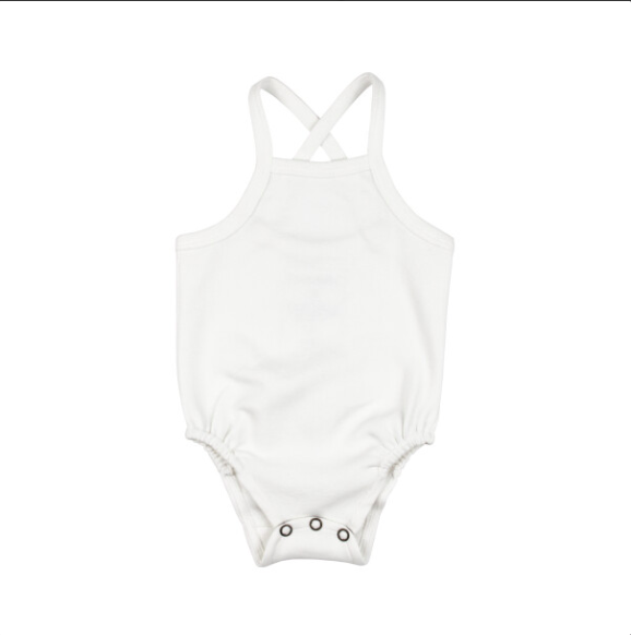 Organic Criss-Cross Bodysuit - White