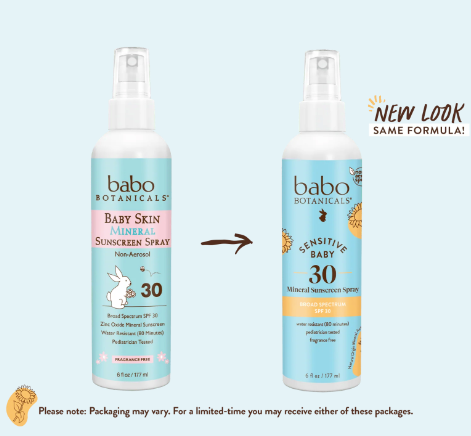 Baby Skin Mineral Sunscreen Spray Pump SPF 30