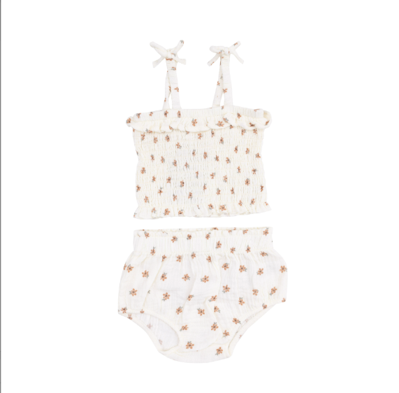Smocked Ruffle Top and Bloomer - Bitty Blooms