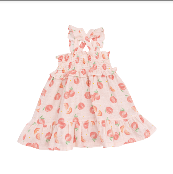 Smocked Ruffle Sundress and Diaper Cover - Sweet Peach