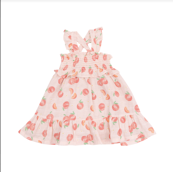 Smocked Ruffle Sundress and Diaper Cover - Sweet Peach