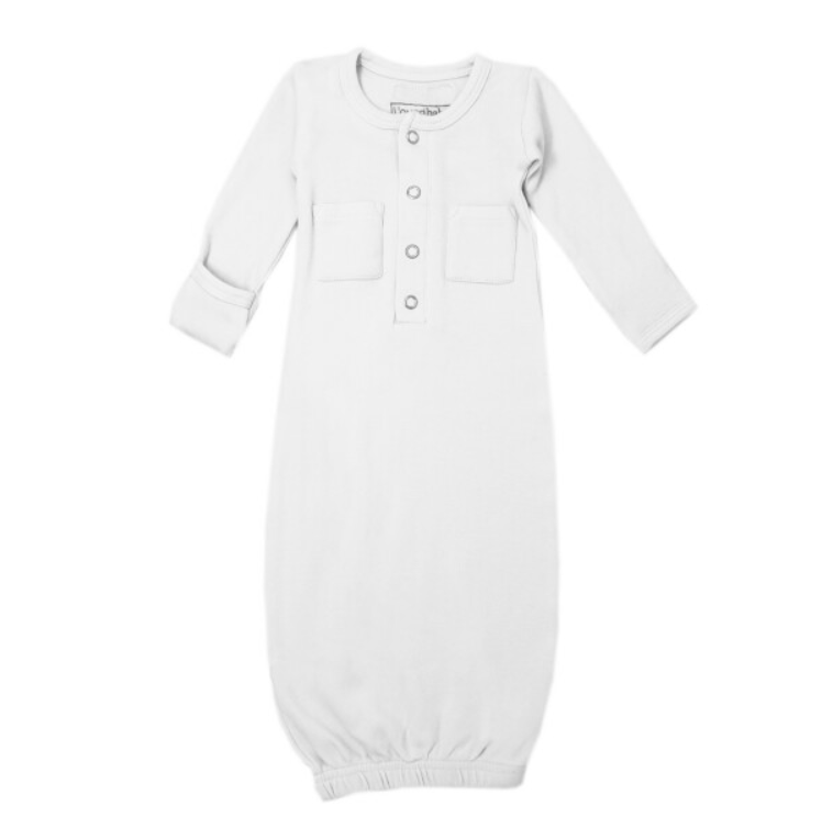 Preemie/Newborn Organic Cotton Gown - Various Colors